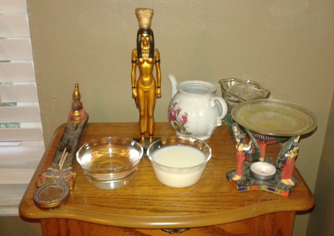 My shrine after water and milk has been offered